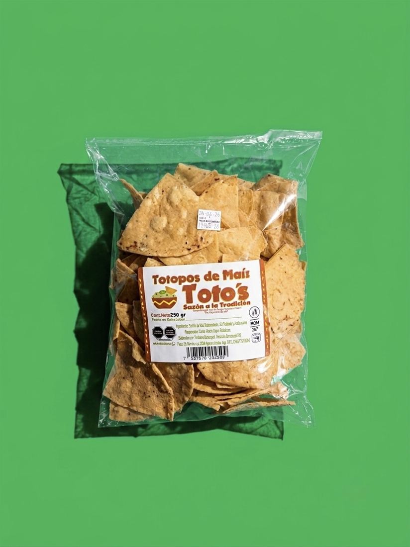 Bolsa de 400 g de totopos Toto’s